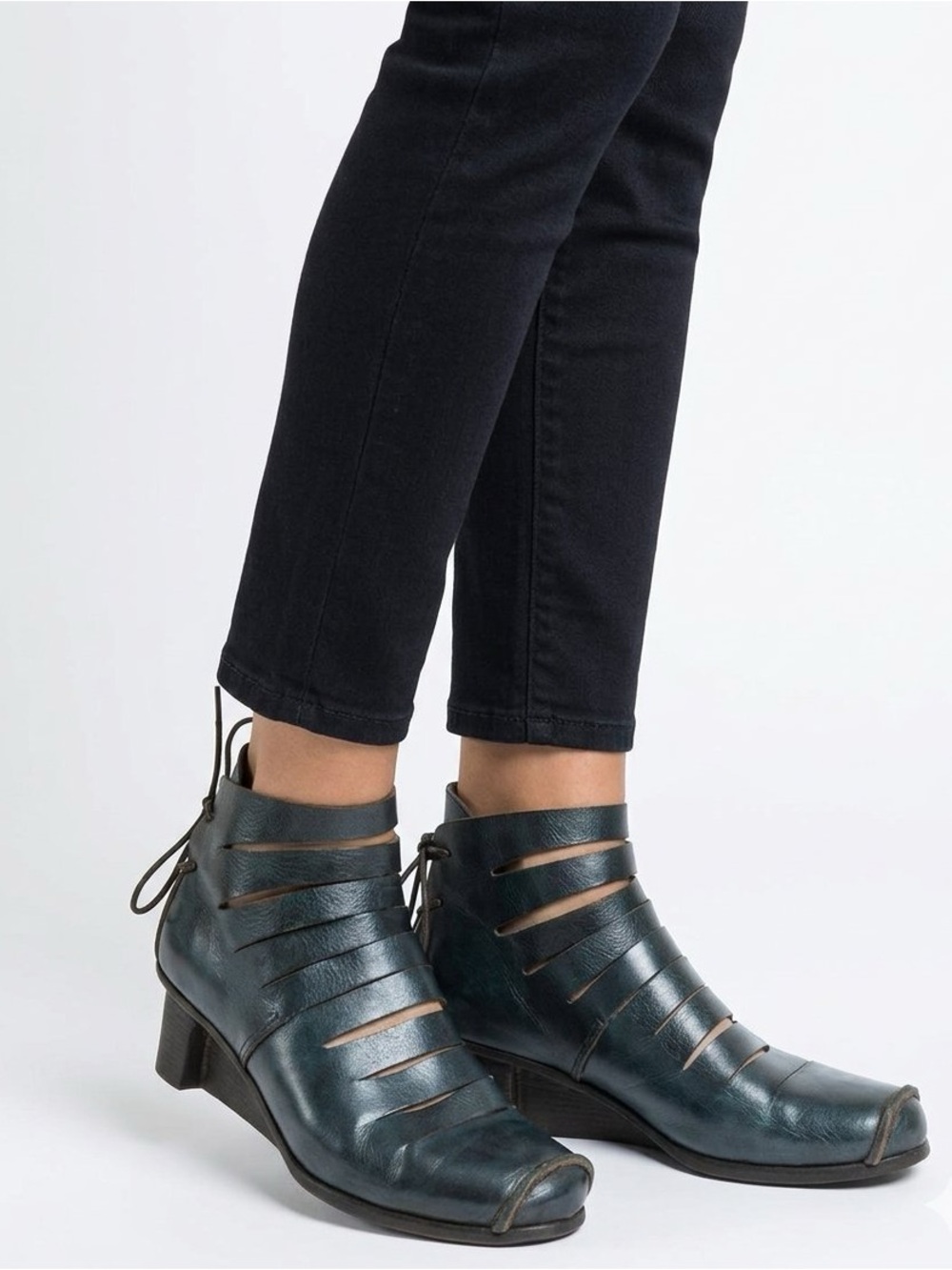 Trippen Fence Metallic Steel Gray Avant Garde Ankle Boots EU 42 US 10.5 11